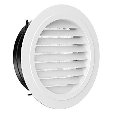 Imagem de Saída de ar redonda de 20 cm, capa de grade de persiana ABS HG Power com tela integrada, ventilação branca Soffit para banheiro, escritório, cozinha, ventilação