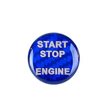 Imagem de QianBao Compatível com capa de botão de parada de partida de fibra de carbono sem chave para motor de carro push start adesivo de interruptor de ignição para BMW 1/2/3/4/5/6/ 7 séries, X3/X4/X5/X6