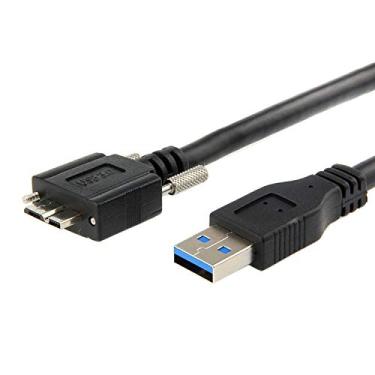 Imagem de Xiwai 1,2 m / 3 mUSB 3.0 A cabo macho para Micro USB 3.0 B macho com parafusos de painel de montagem para disco rígido celular (3,0 m)