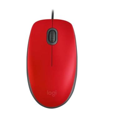 Imagem de Mouse com fio M110 silencioso - vermelho - USB (910-005489)