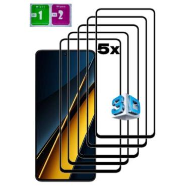 Imagem de 5x Pelicula Vidro 3d 5d Temperado Para Redmi Poco X6 Pro 5g - Mustangs