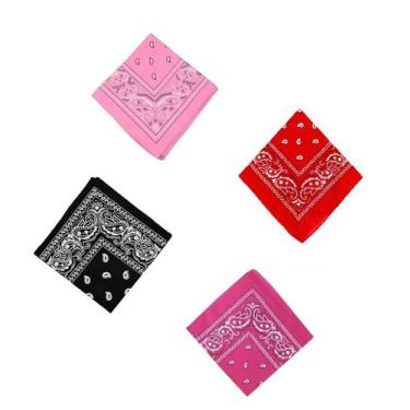 Imagem de Kit 4 Bandanas Faixa Lenço Unissex Poliéster Cor Sortida - Lynx produç