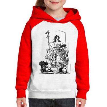 Imagem de Moletom Infantil Deusa Ceres - Foca na Moda, Branco, Vermelho, 12