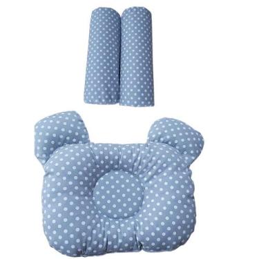 Imagem de Travesseiro Plagiocefalia + Rolinho Protetor Segura Bebe Rn - Luma Con