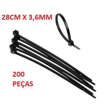 Imagem de Abraçadeira Nylon Preta Fertak 200 Peças