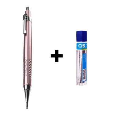 Imagem de Kit Lapiseira Tecnocis Rose Gold Metálico Boho+Grafite 0.7mm