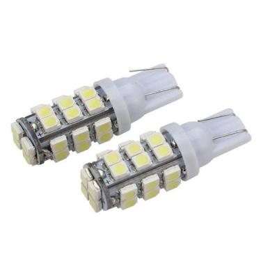 Imagem de Par Lâmpada T10 28 Leds 12v 24v Farolete Carro Caminhão - Lagos Import