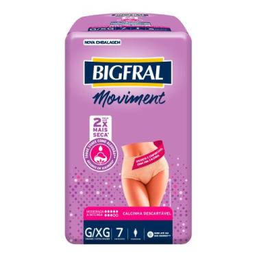 Imagem de Roupa Íntima Bigfral Moviment Feminina Tamanho G/XG com 7 Unidades