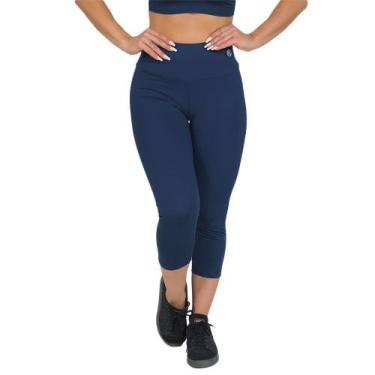 Imagem de Corsário Feminino Fitness Suplex Lisa Azul Escuro - Manalinda, M, Azul