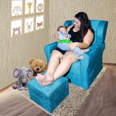 Imagem de Poltrona de Amamentar Sala Quarto Escritorio Stella Turquesa