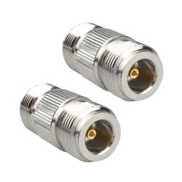 Imagem de Futheda 2 peças conector N fêmea para N fêmea duplo barril RF adaptador de cabo coaxial compatível com Walkie Alkie Wi-Fi CB rádio amador extensão de antena de transmissão de sinal de telefone cabo