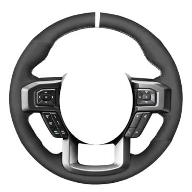 Imagem de MEWANT Capa de volante de carro de camurça para Ford F-150 Raptor 2015-2020 para acessórios de capa de volante de carro