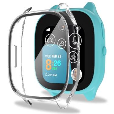 Imagem de ottpluscase Pacote com 1 capa transparente para Gizmo Watch 3 Adventure protetor de tela com vidro temperado para crianças, protetor de tela sensível ao toque para Verizon Gizmo Watch 3 Adventure