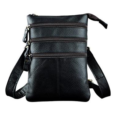 Imagem de Le'aokuu Bolsa de ombro masculina multifuncional moda casual transversal design de cintura cintura cintura cintura 6574, Z 8712 Black, m
