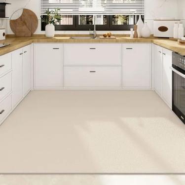Imagem de Tapete de cozinha moderno para decoração Tapete de couro PVC Cor sólida Tapete de varanda para casa, SY154, PG, 200X200CM