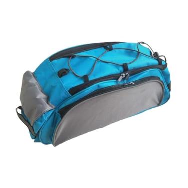 Imagem de YIJU Saco de bicicleta de bicicleta Bolsa de bicicleta Reflexiva Panier Banco traseiro para a viagem ao ar livre de supermercado, Cinza Azulado