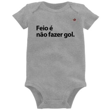 Imagem de Body Bebê Feio é não fazer gol - Foca na Moda, Cinza, P