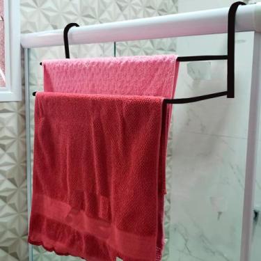 Imagem de Porta Toalha Duplo Para Box de Alumínio Preto - J.A