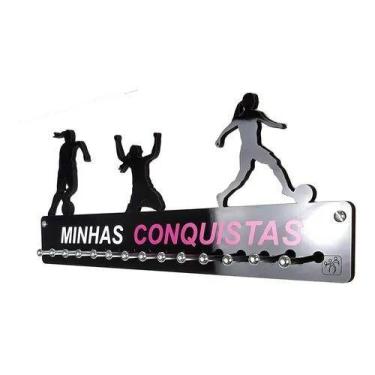 Imagem de Porta Medalhas Futebol Feminno para até 50 Medalhas - QUADRO DE MEDALH