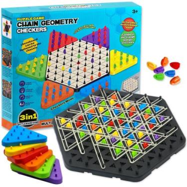 Imagem de Jogo de tabuleiro DAOLEMIJI Chain Triangle Chess Game 3 em 1