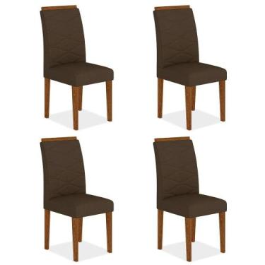 Imagem de Kit 4 Cadeiras Estofadas Everest Comfort Freijó/suede Marrom - Ma - A 