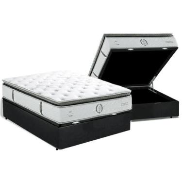 Imagem de Cama Box Baú Casal com Colchão Herval Imperatore C1655 Molas Ensacadas