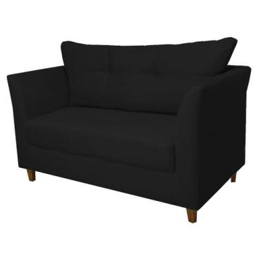 Imagem de Namoradeira Decorativa Isis 2 Lugares Suede - Vallisa Decor, Preto