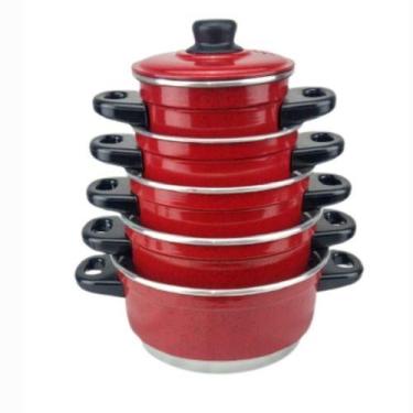 Imagem de Jogo De Panela Vermelha 5 Peças Alumínio - Multi Aluminio, Vermelho