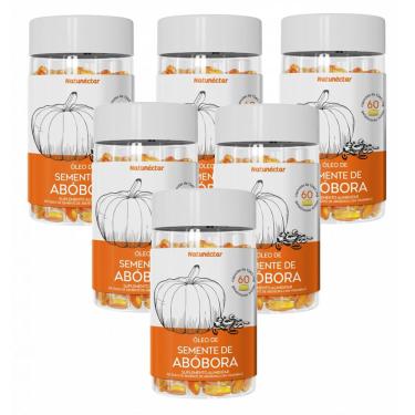 Imagem de 6x Óleo Semente De Abóbora 1000mg- Vitamina e- 60 Cápsulas