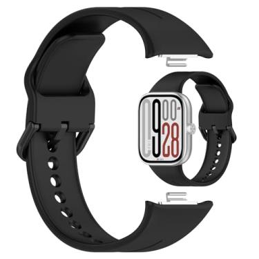 Imagem de AWADUO Pulseira de substituição compatível com Redmi Watch 5/Watch 5 eSIM/Watch 4, compatível com Xiaomi Smart Band 9/Band 9 Pro, pulseira de silicone macia e durável (preto)