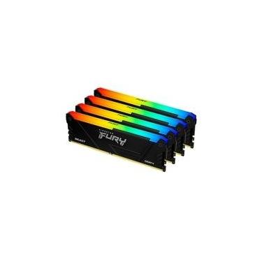 Imagem de Memória RAM Kingston Fury Beast, RGB, 128GB (4x32GB), 3600MHz, DDR4, CL17, Preto - KF436C18BB2AK4/128