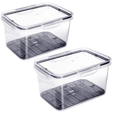 Imagem de Kit 2 Potes p Alimento Hermético 4 Litros Tapa Tudo não Vaza