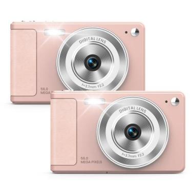 Imagem de Câmera digital WONNIE 56MP FHD 1080P Point & Shoot Kids rosa