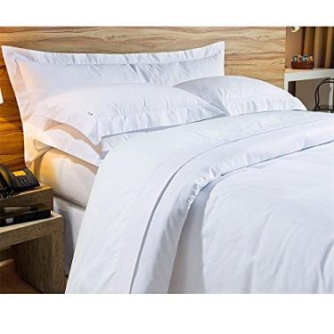 Imagem de Roupa de Cama Solteiro Pratic - 3 peças - Percal 200 fios - Jogo de Lençol Bordado - Branco - Bernadete Casa