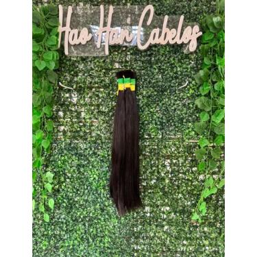 Imagem de Cabelo Humano 55cm 200g Natural Castanho 100 humano - Hao Han