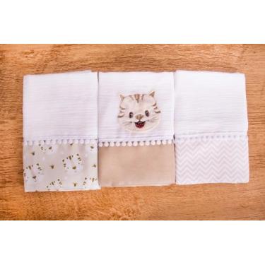 Imagem de Kit 3 Peças Fralda De Boca Para Bebê - Miguel Baby, Tigre