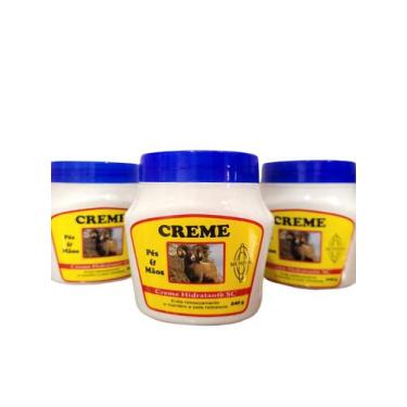 Imagem de SEBO DE CARNEIRO PÉS E MÃOS CREME HIDRATANTE 240g KIT COM 03UND - Mund