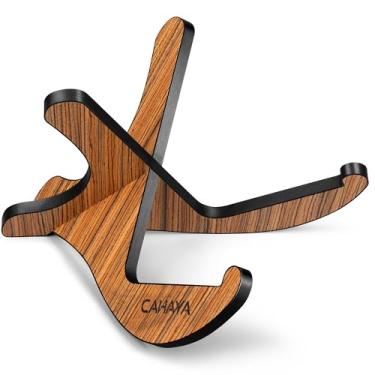 Imagem de CAHAYA Suporte De Guitarra De Chão De Madeira - Suporte De Guitarra Universal Portátil Em Forma De X Suporte De Instrumento De Madeira Compensada Espessada Com Capa De Pu Para Baixo Elétrico Acústic