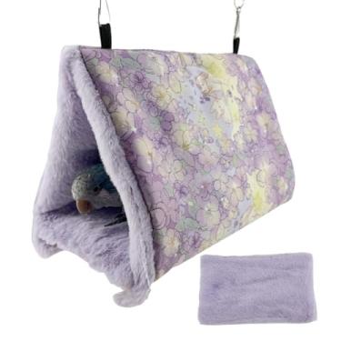 Imagem de Tenda aconchegante para ninho de pássaro quente com fundo de substituição, cama de caverna de habitat de inverno papagaio impermeável para pequenos animais periquitos periquitos calopsitas pombinhos