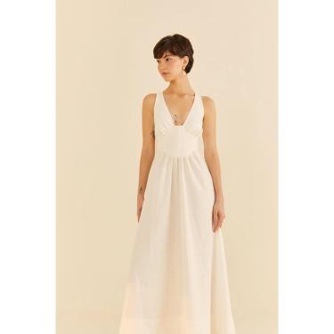 Imagem de Vestido longo frente única corselet off white farm