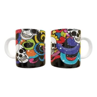 Imagem de Caneca Porcelana Caveira Mexicana Días De Muertos - Villa Caneca