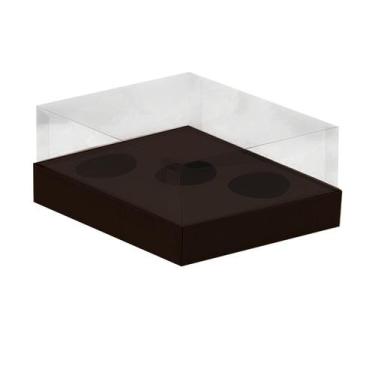 Imagem de Caixa Ovo de Colher Triplo  Meio Ovo de 50g a 80g  Marrom  20,5 x 17 x
