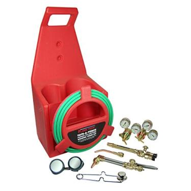 Imagem de Flame Tech Kit de tocha portátil, compatível com produtos Victor, kit de tocha de oxiacetileno e reguladores de oxigênio leves, bocal de soldagem com misturador, cilindros não incluídos
