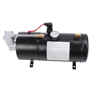 Imagem de Kit de Chifre de Ar de Trem, Cromo de Metal 135dB 4 Chifres de Trompete, Compressor de 150psi, Tanque de Ar 3L para Caminhões Carros de Carros, 12V DC Universal Fit