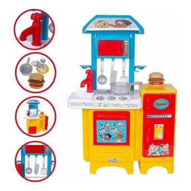 Imagem de Cozinha Infantil Brinquedo Geladeira Turma Da Mônica Amarelo - Magic T