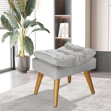 Imagem de Puff Sênior Suede Luxuoso Banco Apoio Pés Almofadado Penteadeira - Met