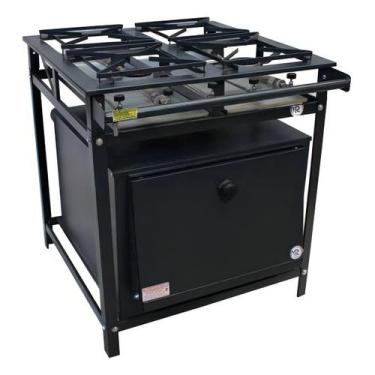 Imagem de Fogão 4 Bocas a Gás Conjugado Standard Alta Pressão 30x30 com Forno Po