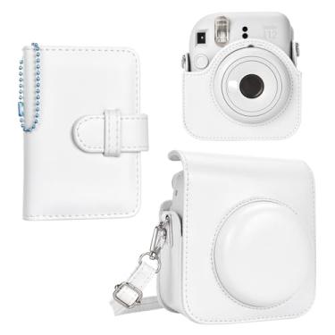 Imagem de HIYQIN Capa Para Câmera E Álbum Compatível Com Fujifilm Instax Instant Mini 12 - Bolsa Polaroid Alça De Ombro Chaveiro Fotos Em Argila Branca
