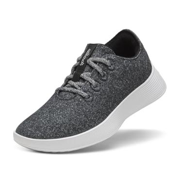 Imagem de Allbirds Tênis masculino Wool Runner Go, respirável de lã merino - cinza escuro (sola cinza claro) - 42 médio