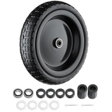 Imagem de Cubesprings Pneus Para Carrinho De Mão 4.00-6 Sem Câmara 13” Roda Universal De Substituição Para Carrinho De Jardim Gor Com Rolamentos De 5/8" Ou 3/4", Sólidos 4.00-6 Pneu E Roda De Substituição Par